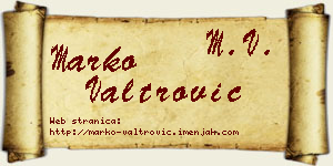 Marko Valtrović vizit kartica